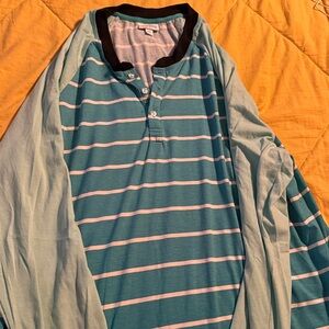 LuLaRoe Teal and White Striped Top